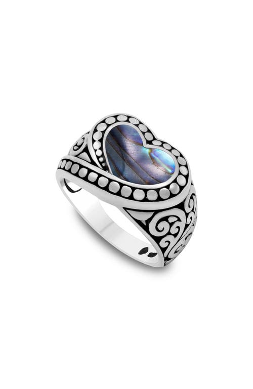Samuel B. Heart Ring In Blue/green