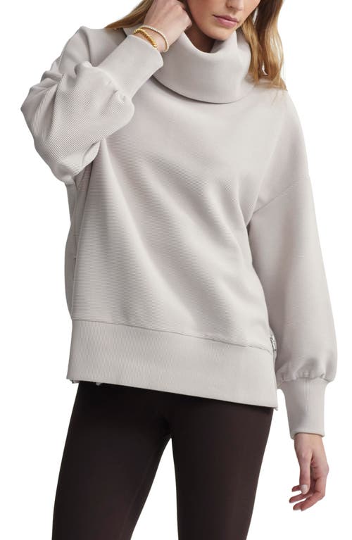 Shop Varley Milton Cowl Neck Sweatshirt In Chateau Grey