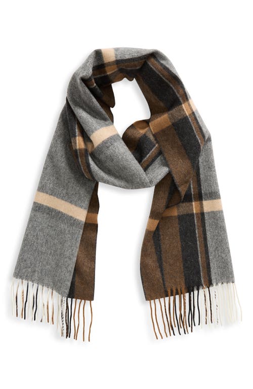 Nordstrom Plaid Cashmere Scarf In Gray