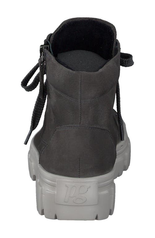 Paul Green Novie Lace-up Bootie In Iron Grained Nubuk