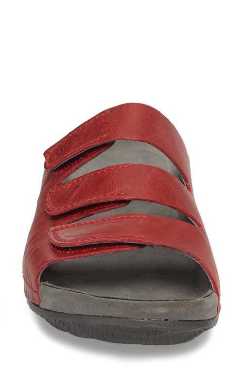 Wolky Nomad Slide Sandal In Red/red Leather