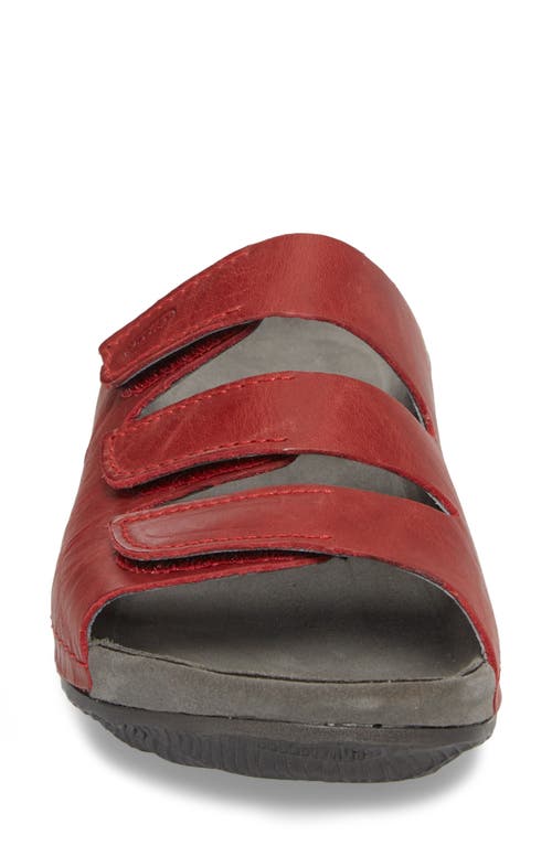 Shop Wolky Nomad Slide Sandal In Red/red Leather