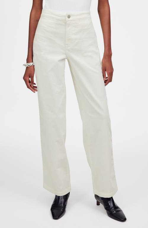 Shop Madewell The Emmett Wide Leg Full Length Corduroy Pants: Welt Pocket Edition In Winter White