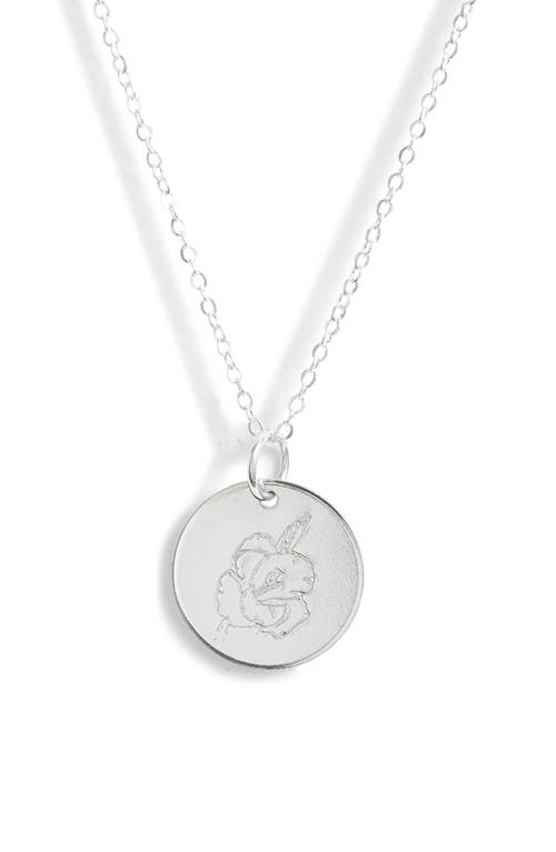 Birth Flower Necklace in Sterling Silver - August
