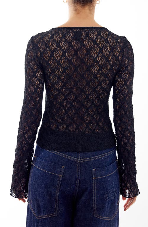 Shop Bdg Urban Outfitters Quinn Tie Front Lace Top In Black