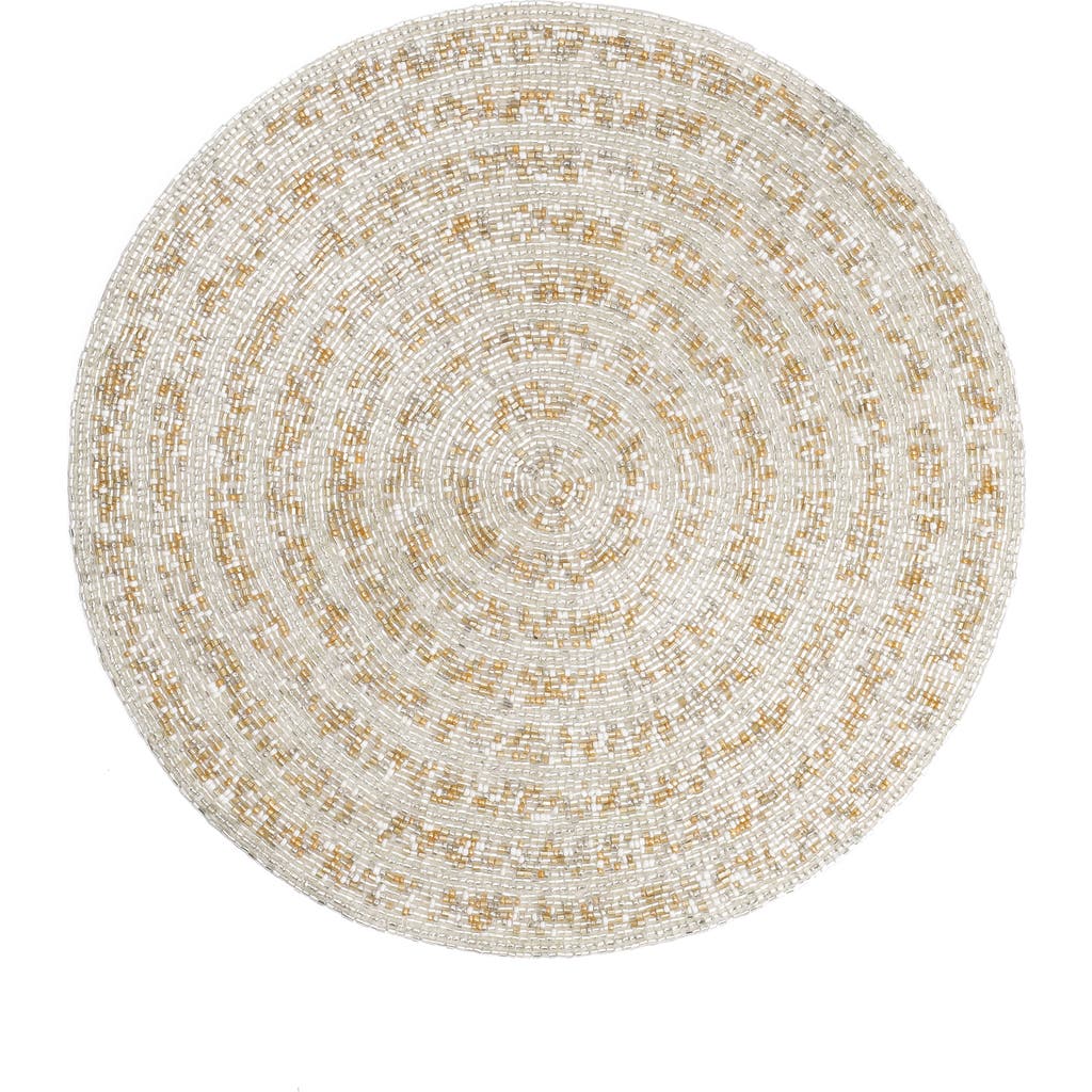 Tiramisu Sparkle Beaded Placemat In Gold/silver