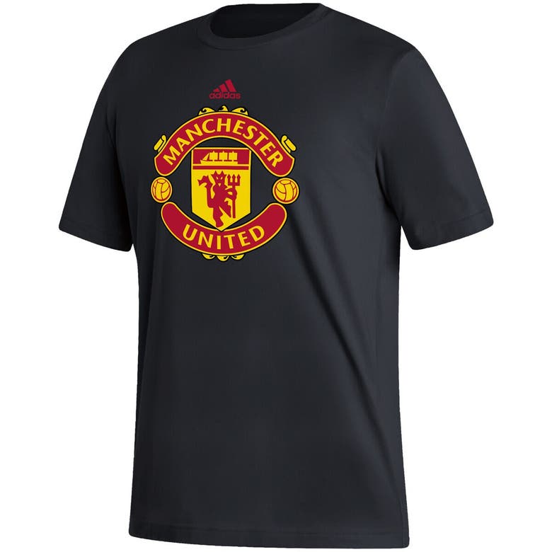 Shop Adidas Originals Adidas Black Manchester United Vertical Back T-shirt
