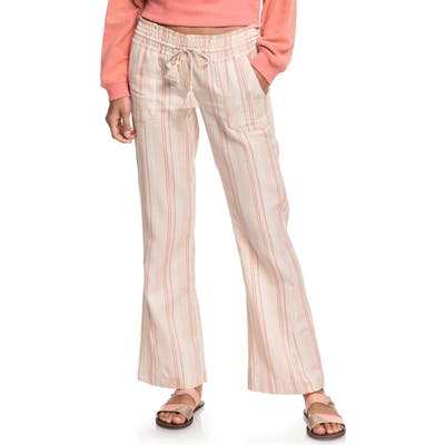 Roxy Oceanside Stripe Flare Pants, Ivory