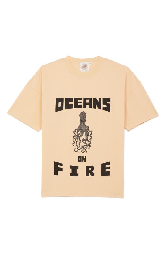 Shop The Rad Black Kids Oceans On Fire Graphic T-shirt In Brown