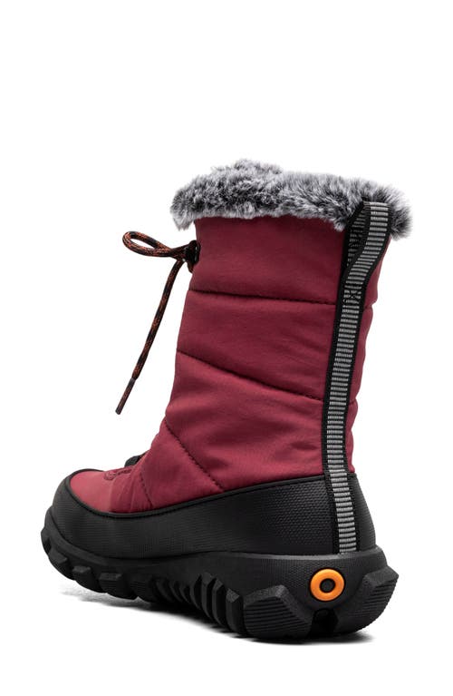 Bogs Cedar Quilted Waterproof Boot In Garnet