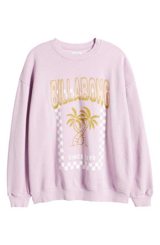 Shop Billabong Ride In Cotton Blend Graphic Sweatshirt In Peaceful Lilac
