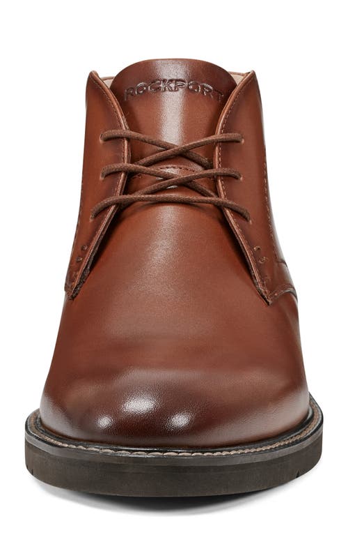 Rockport Flynn Plain Toe Derby Boot In Medium Natural