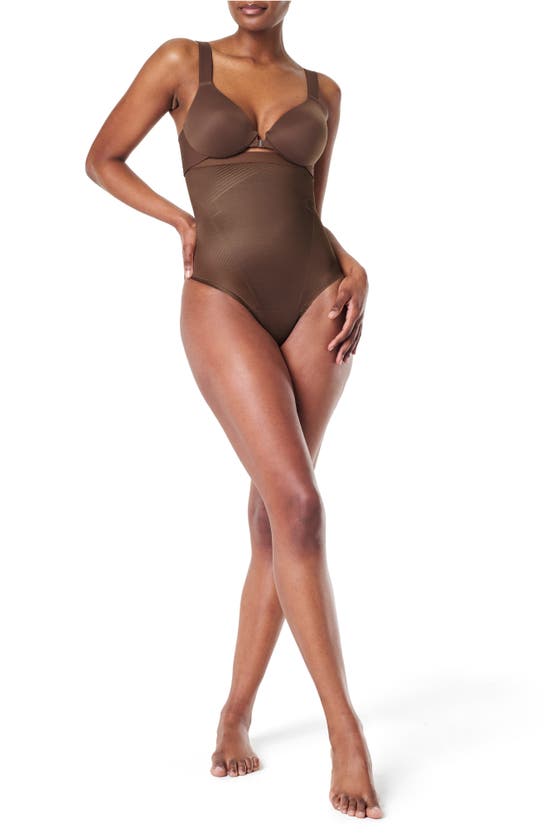 Shop Spanx ® Thinstincts 2.0 High Waist Shaping Thong In Chestnut Brown