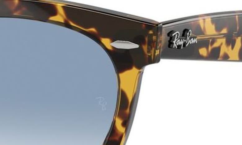 Ray Ban Wayfarer Way Sunglasses Yellow Havana Frame Blue Lenses 54-21 In Mustard