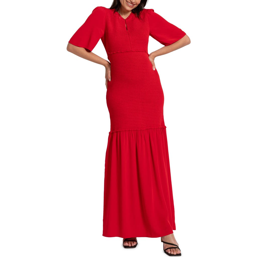 SERAPHINE SERAPHINE SMOCKED MATERNITY-TO-NURSING MAXI DRESS