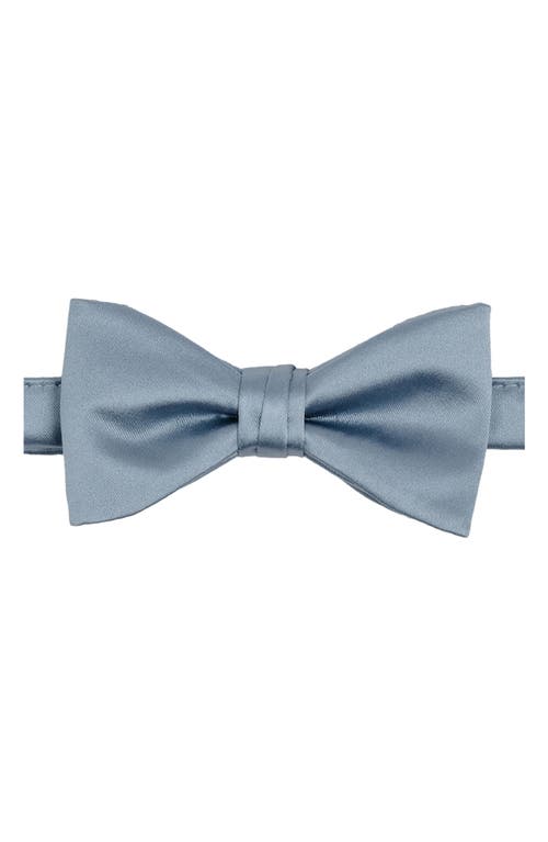 Shop Brooklyn Brigade Solid Satin Pre-tied Bow Tie In Dusty Blue