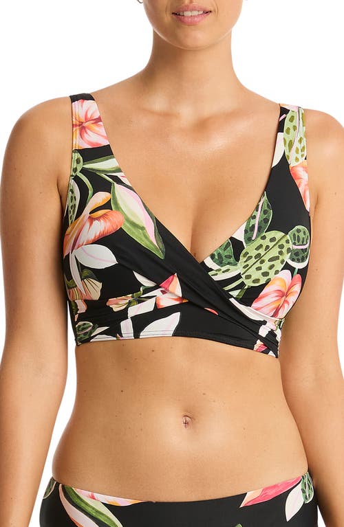 Sea Level Sundown Cross Front Multifit Bikini Top Black at Nordstrom, Us