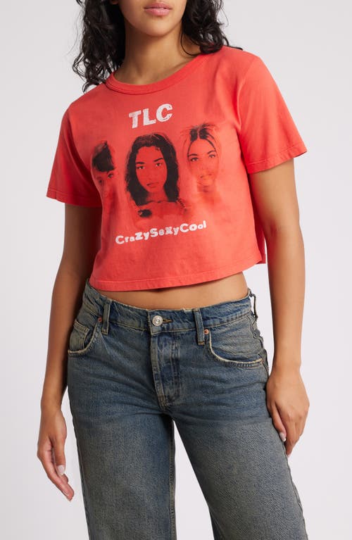 Daydreamer Tlc Crazysexycool Cotton Graphic Crop T-shirt In Vintage Red