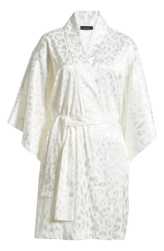 Natori Decadence Leopard Satin Damask Wrap In Warm White