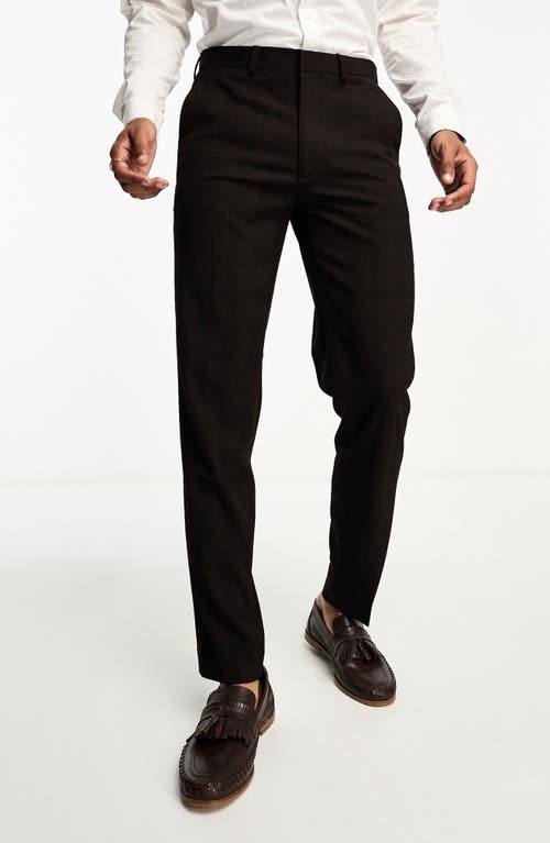 Shop Asos Design Slim Fit Suit Trousers In Burgundy