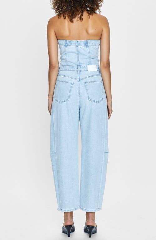 Shop Pistola Daphne Strapless Denim Ankle Jumpsuit In Impressionist