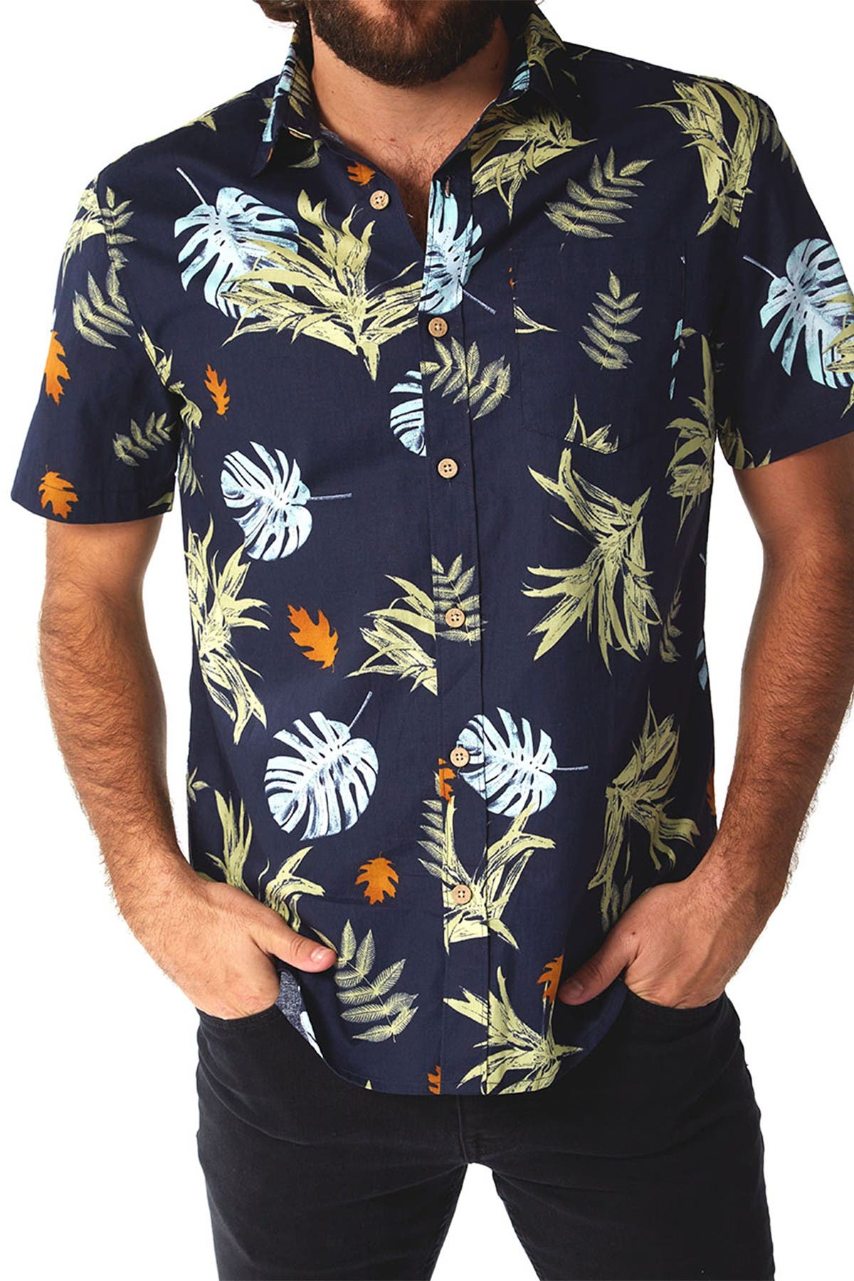 athletic fit hawaiian shirt
