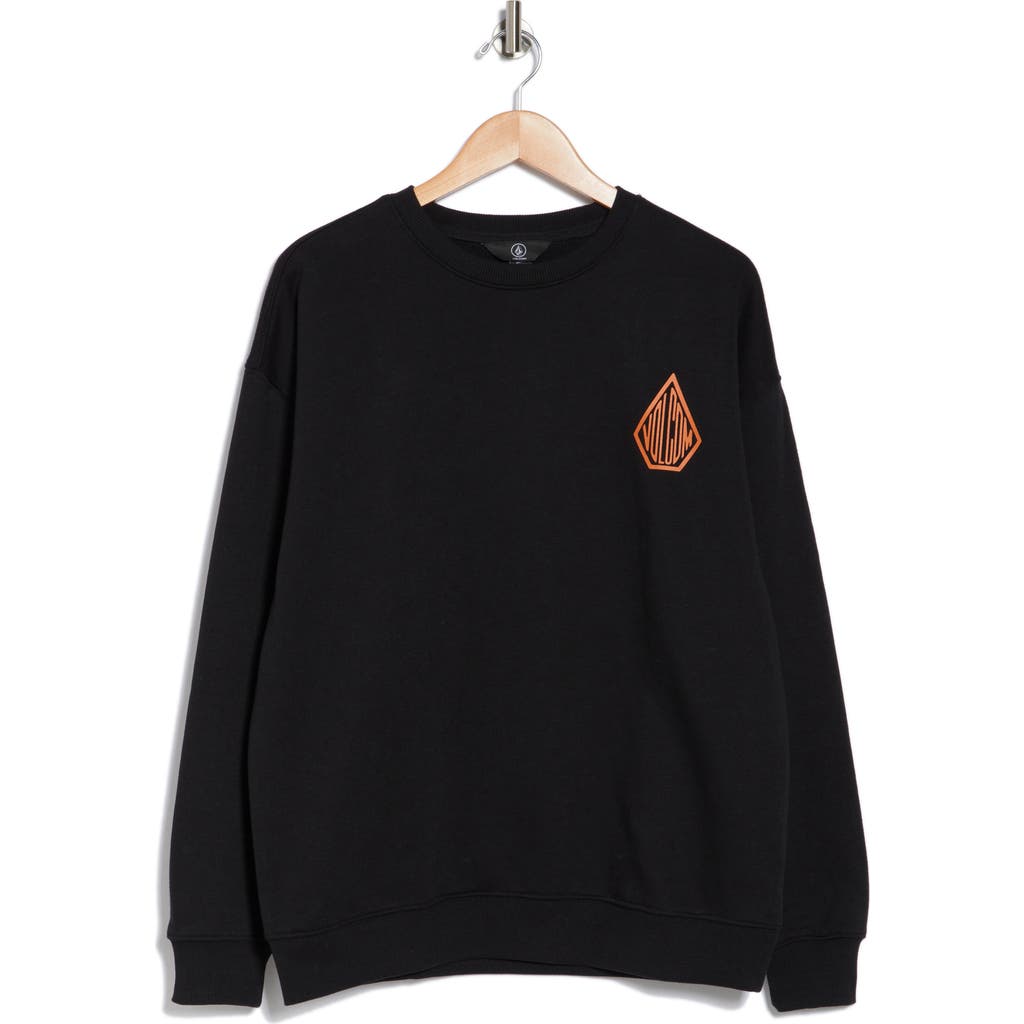 Volcom Round About Crew Sweater In Black