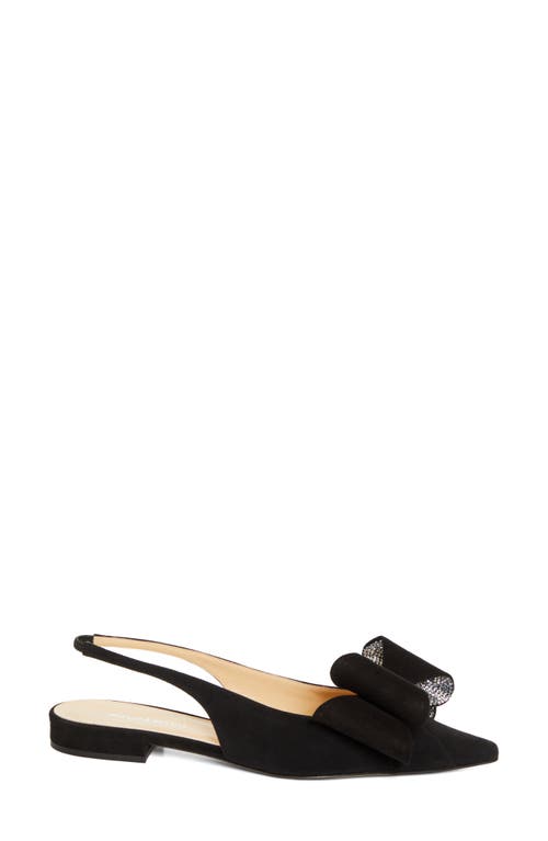 Shop Mach & Mach Le Cadeau Pointed Toe Slingback Flat In Black