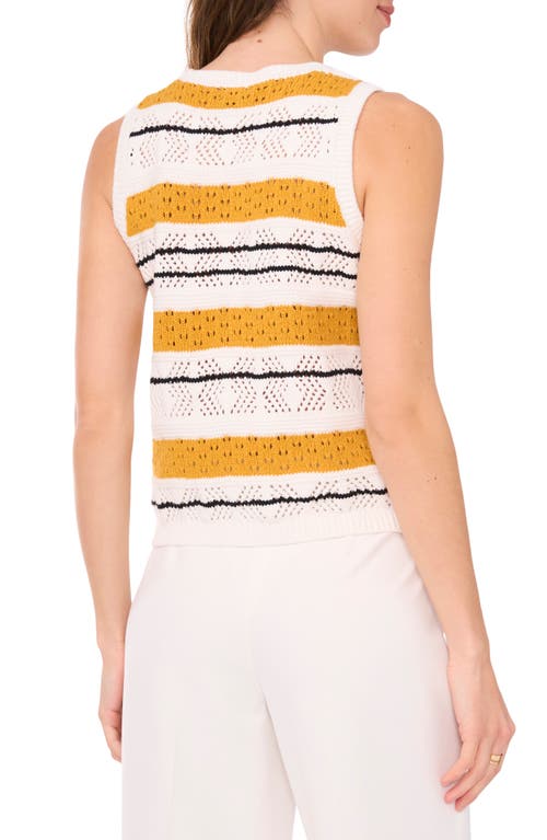 Shop Halogenr Halogen(r) Open Stitch Sleeveless Sweater In Aztec New Ivory White