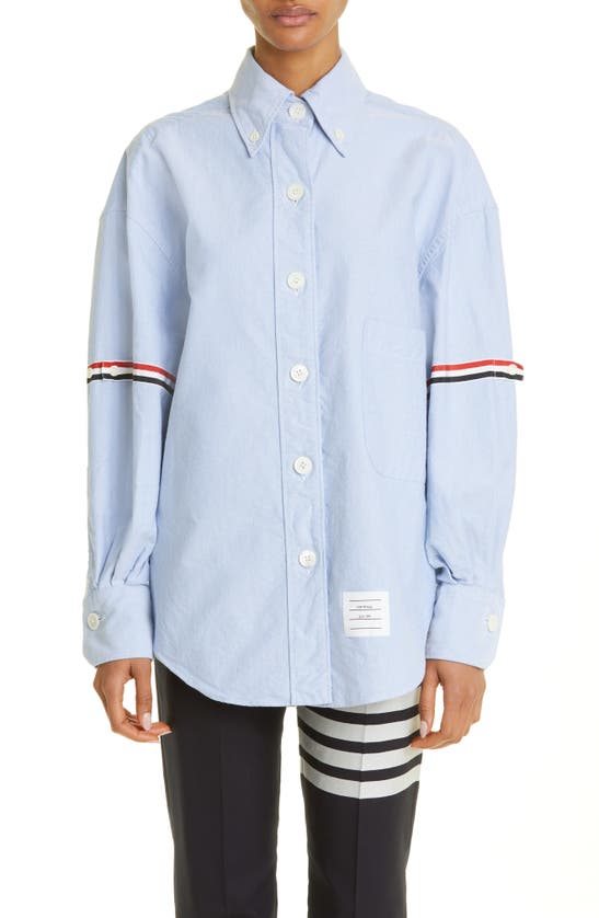Browne Oversize Cotton Button-down Shirt In Light Blue | ModeSens