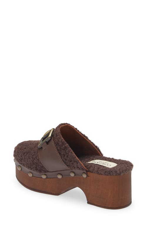 Shop Cordani Winona Faux Shearling Platform Clog In Cacao/cacao