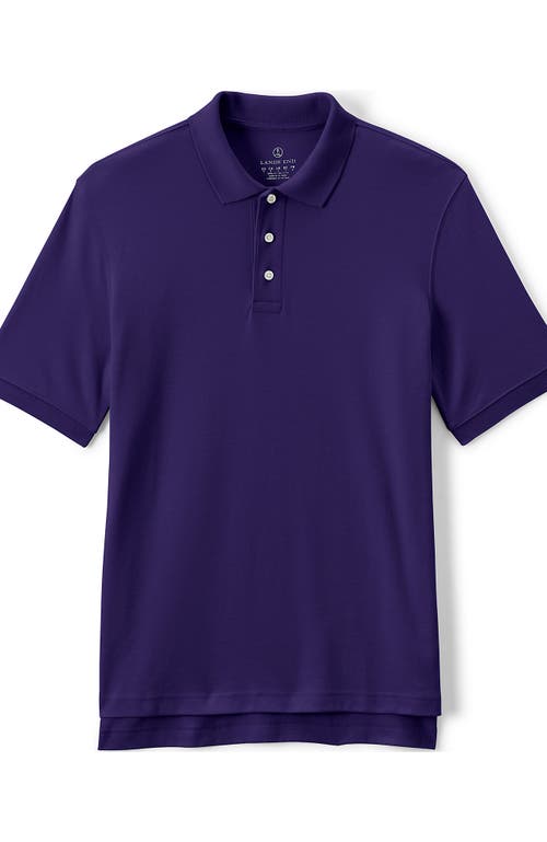 Shop Lands' End School Uniform  Long Sleeve Interlock Polo Shirt In Deep Purple