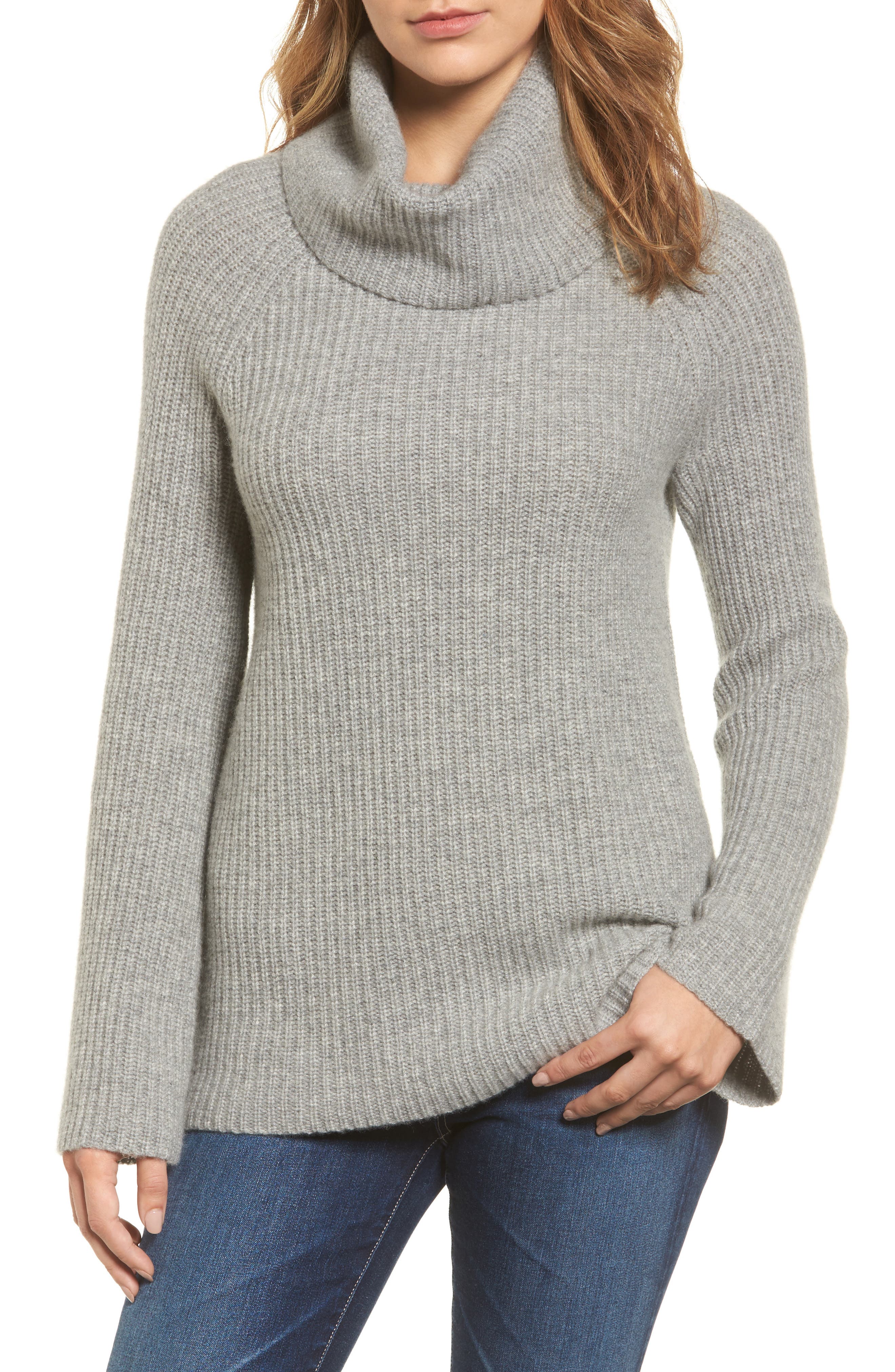Halogen® Ribbed Cashmere Turtleneck Sweater (Regular & Petite) Nordstrom