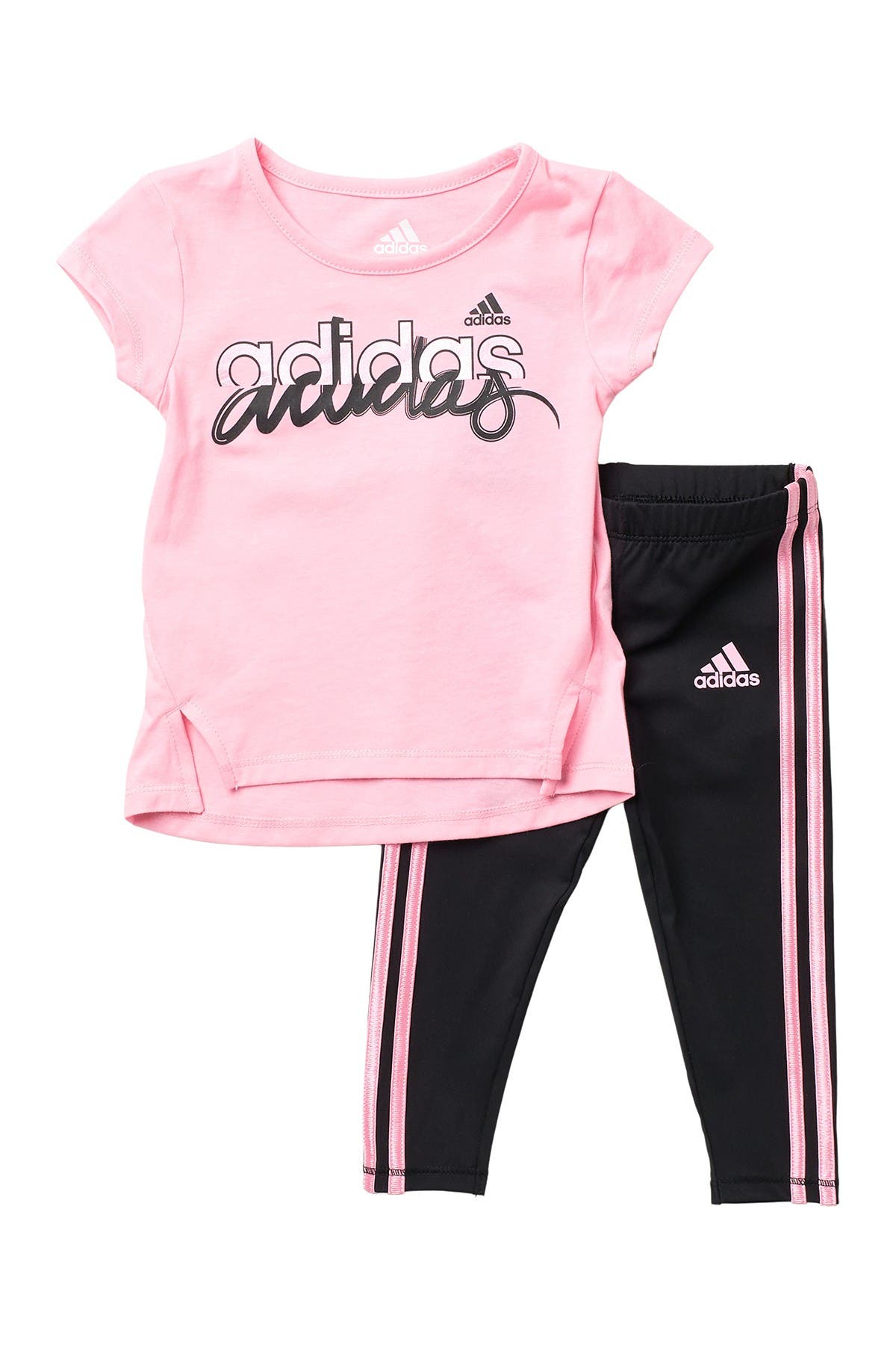pink adidas leggings and shirt