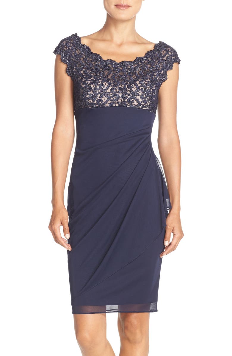 Xscape Lace & Chiffon Sheath Dress (Regular & Petite) | Nordstrom