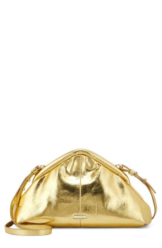 Vince Camuto Issey Clutch In Gold Metallic Foil Leather | ModeSens