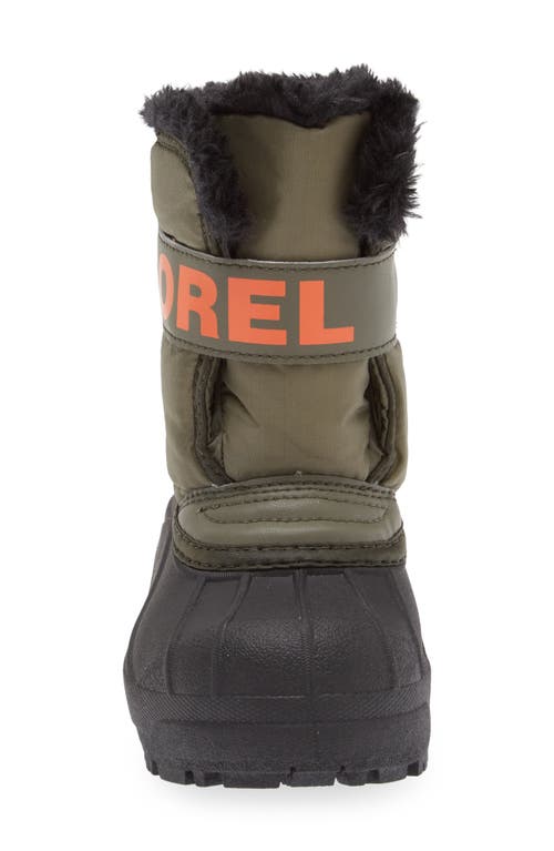 Sorel Kids' Snow Commander Insulated Waterproof Boot In Stone Green/alpine Tundra