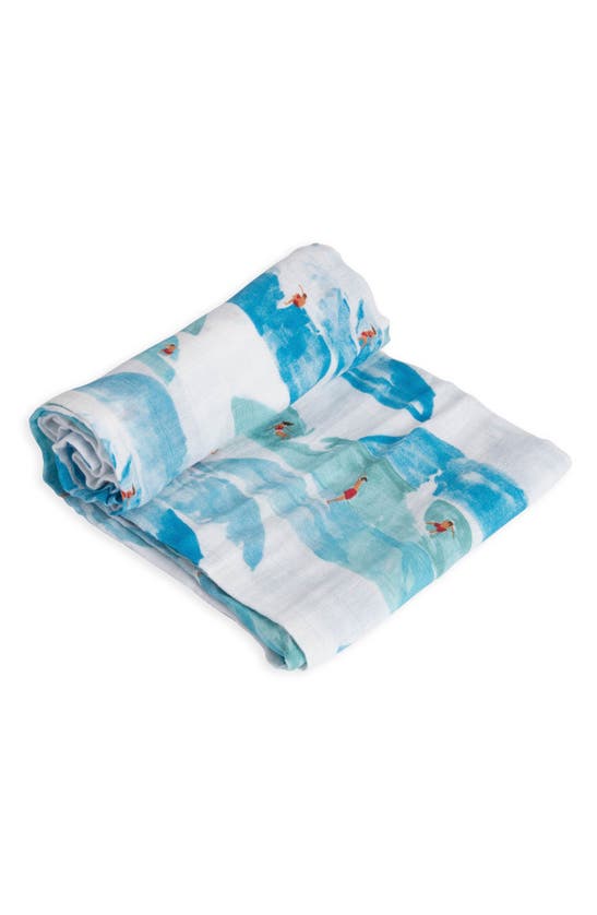 Little Unicorn Cotton Muslin Swaddle Blanket In Surf