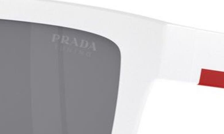 Prada 55mm Rectangular Sunglasses In Black White