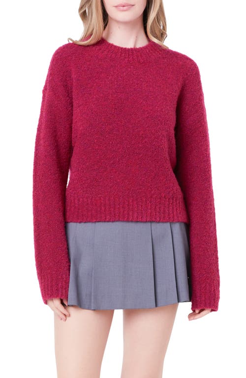 English Factory Cozy Crewneck Sweater In Bordeaux