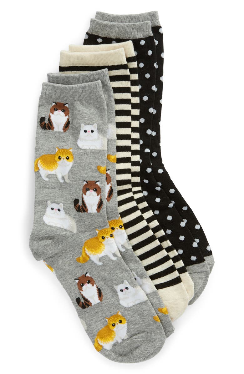 Hot Sox 3 Pack Cat Socks Nordstrom