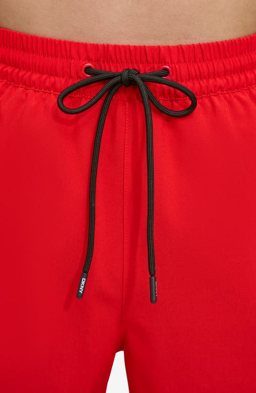 Dkny Ny Core Volley Swim Trunks In Red