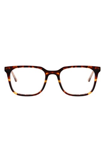 Oscar De La Renta 51mm Oversize Square Optical Glasses In Amber Demi