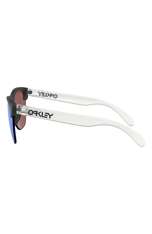 Oakley 63mm Mirrored Oversize Square Sunglasses In Matte Black/clear/blue