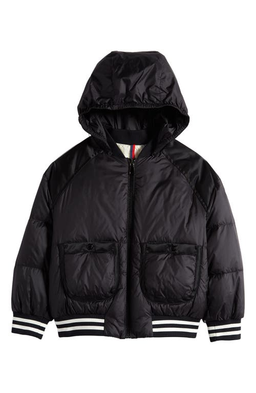 Moncler Kids' Martha Hooded Down Jacket Black at Nordstrom,