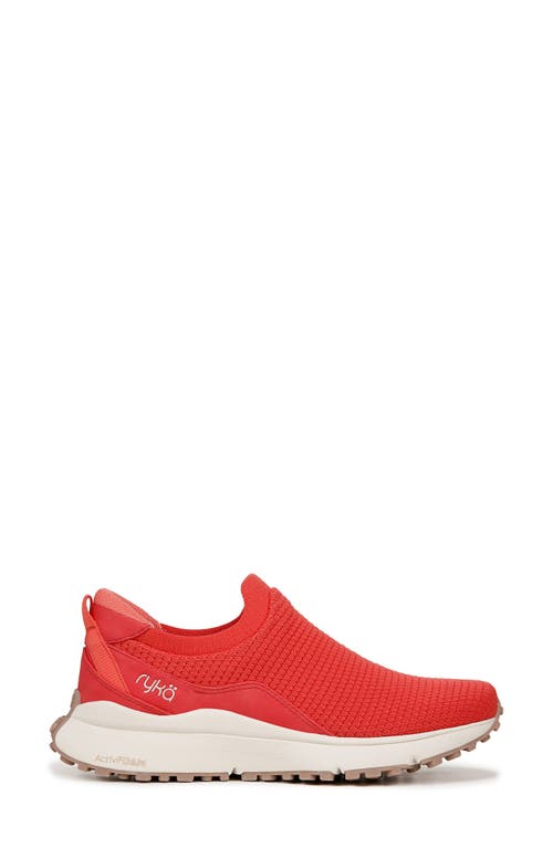 Ryka Jumpstart Womens Knit Arch Support Slip-on Sneakers In Cayenne Red