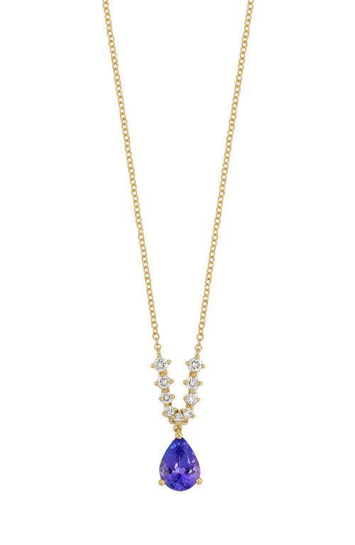 Bony Levy Iris Tanzanite & Diamond Pendant Necklace in 18K Yellow Gold at Nordstrom