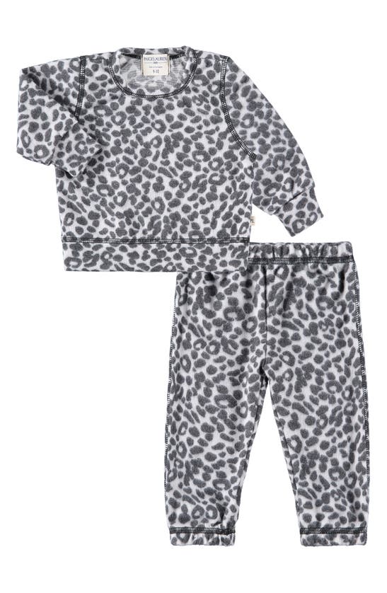 Paigelauren Babies' Hacci Long Sleeve Top & Pants Lounge Set In Gray