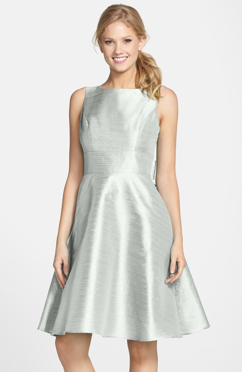 Alfred Sung Bow Back Sleeveless Dupioni Dress | Nordstrom