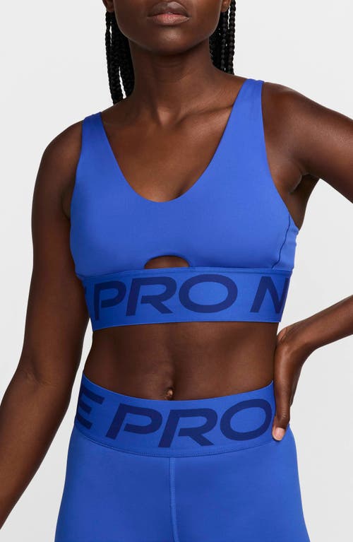 Shop Nike Pro Indy Dri-fit Sports Bra In Hyper Royal/deep Royal Blue